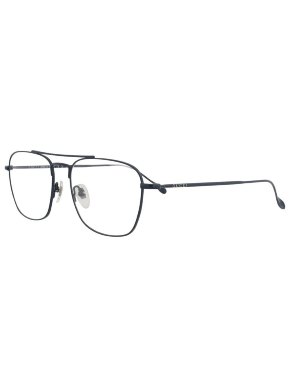 New Gucci Women's Eyeglasses Aviator Metal Frame Mens Blue Blue Transparent